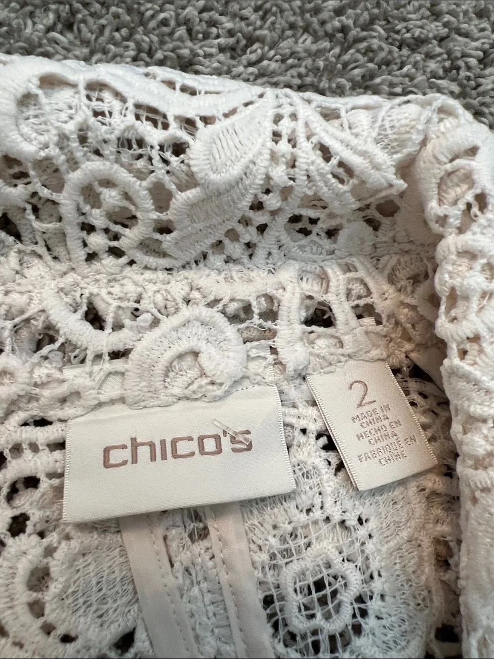 Chico's Cream Lace Trench Coat ‼️NO BELT - Picture 5 of 9